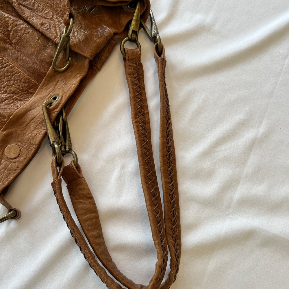 AllSaints Anatolian Washed Leather Hobo Shoulder Bag Brown Retail $298 - Picture 14 of 15
